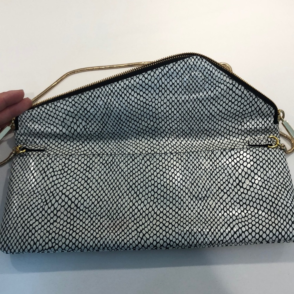 Henri Bendel Black/White Python Deb Slim Clutch - image 4